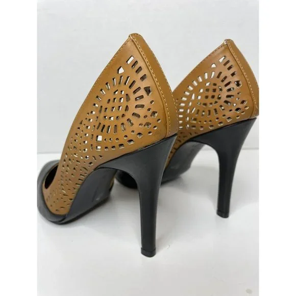 NEW BCBGeneration Tan Leather Cut-out Heels, Women's 9.5 - Picture 5 of 11